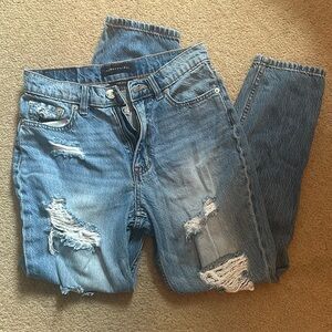 Distressed aeropostal mom jeans